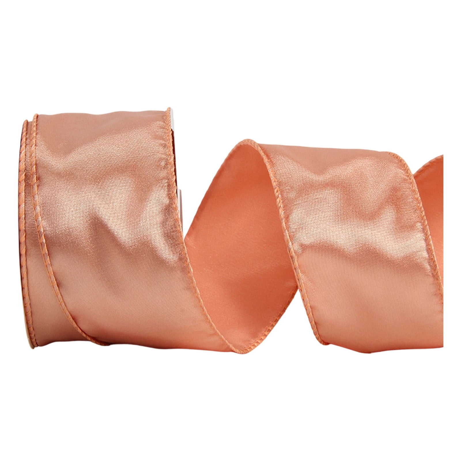 Golden Ribbo Rose Gold Wired Ribbon 2.48 in x 20 yd for Wreath Bows and Gift ...
