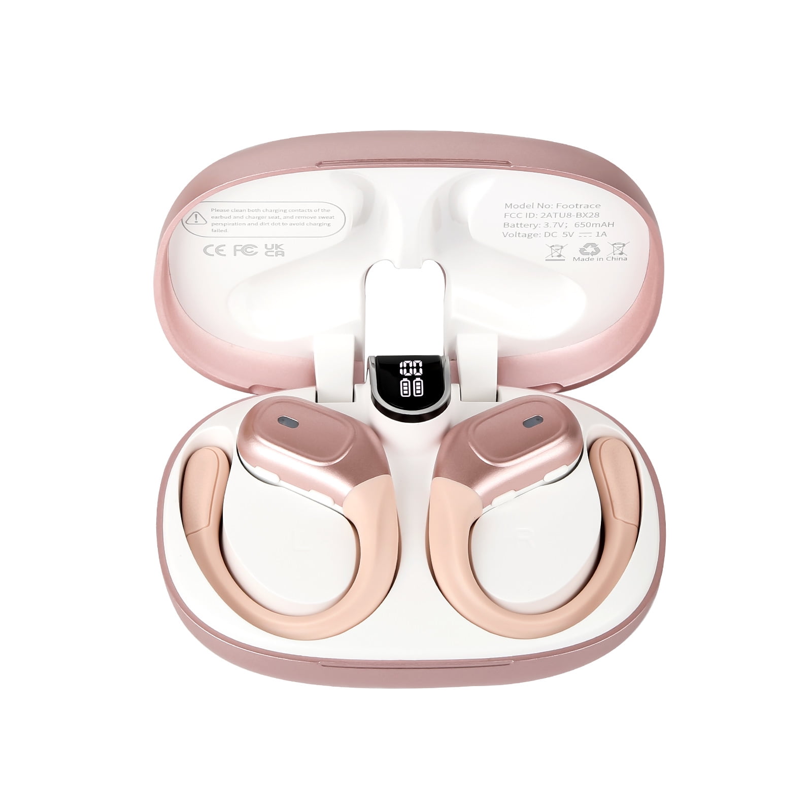 Rose Gold Wireless Earbuds,True Wireless Bluetooth Earbuds