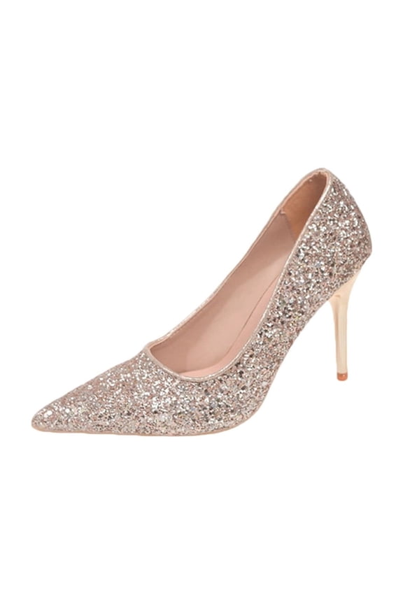 Rose Gold Women Sandals With Thin Straps Comfortable For Elegant Look