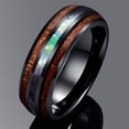 thumbnail image 1 of Womens Rose Gold Wood Grain Stainless Steel Ring Geometric Design Trendy Elegant Titanium Steel Jewelry Gift Chic, 1 of 5