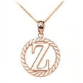 thumbnail image 1 of Rose Gold "Z" Initial in Rope Circle Pendant Necklace :  14K  Pendant only, 1 of 1