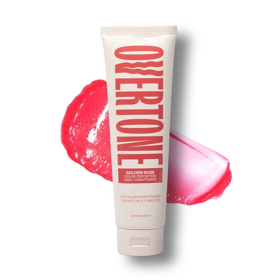 oVertone Daily Color Depositing Conditioner 4.5oz Temporary Hair Dye Conditioner with Shea Butter, Moisturizing Vegan & Cruelty-Free, For All Hair Types & Color-Treated Hair, Golden Rose