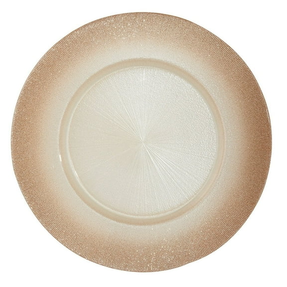 Rose Gold w/Glitter Edge 13 inch Plate, Set of 4