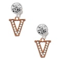 thumbnail image 1 of Rose Goldtone Crystal Initial - V - Clear Crystal Clip On Earrings, 1 of 3