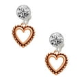 thumbnail image 1 of Rose Goldtone Open Heart Clear Crystal Clip On Earrings, 1 of 3