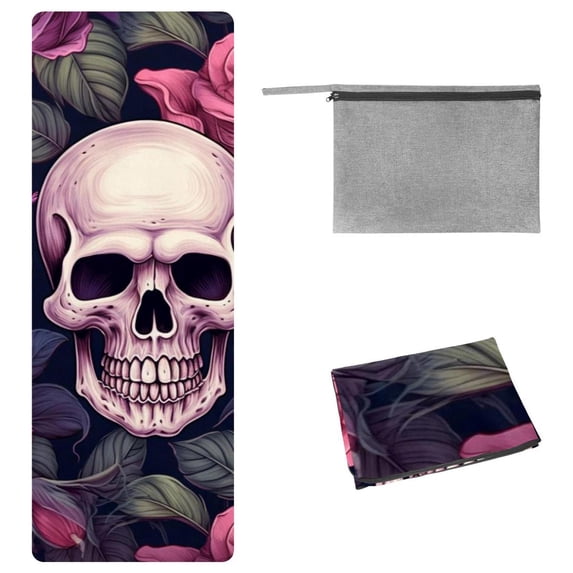 Rose Gym Yoga Mat Towel with Storage Bag, 72.8"x26.8" - Pilates, Fitness, Yoga Blankets - Suitable for Yoga, Pilates, Fitness, etc.