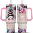 thumbnail image 1 of To Rose Handle Parade For Steel Flower Mommy Eleven Momma Mama Funny, Mom Gifts, Mom Life Messy Bun Floral Nutrition Facts, Tumbler 40 Oz With Handle Lid And Straw, 1 of 6