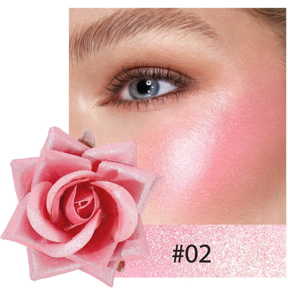 Rose Highlighter With Fine Texture And Long-lasting Gloss 3 Colors Available