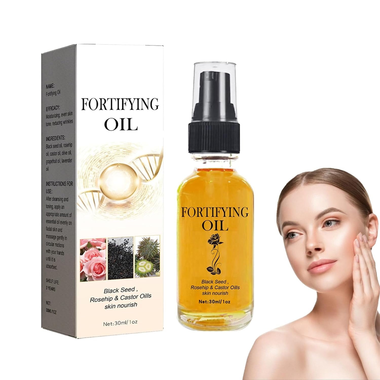 Rose Hip Face Essence, Rose hip Oil Black Seed Oil Castor Oil Face Essence, natural skin care