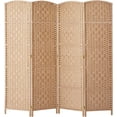thumbnail image 1 of Rose Home Fashion Room Divider, 6 ft Tall Room Dividers and Folding Privacy Screens, 16in Privacy Screen 4 Panel Natural Space Temporary Wall Foldable Partition Separation, 1 of 7