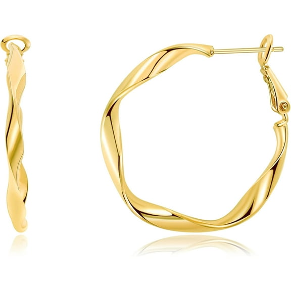 Rose Hoop Earrings Rose Yellow White Gold Plated Earrings for Women Rose Gold Loop Earrings 30mm 50mm