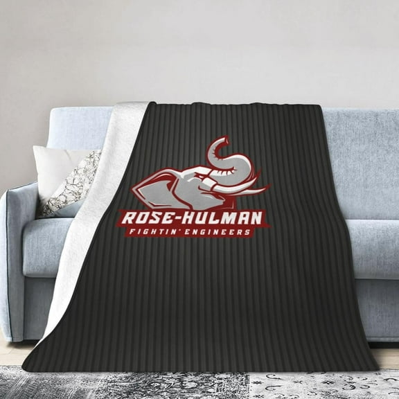 Rose-Hulman Institute of Technology Logo Fleece Blanket, Very Soft Microfiber Flannel Blanket for Couch Warm and Cozy for All Seasons