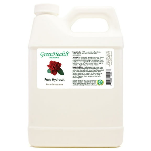Rose Hydrosol - 32 fl oz - White Plastic Jug w/ Cap - GreenHealth