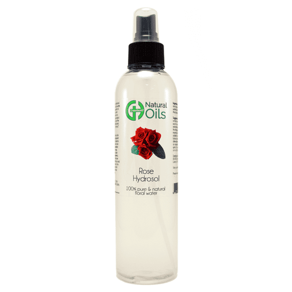 Rose Hydrosol Aromatherapy Mist – 8 fl oz – Natural Floral Water in Clear Bottle with Black Spray Cap - GreenHealth
