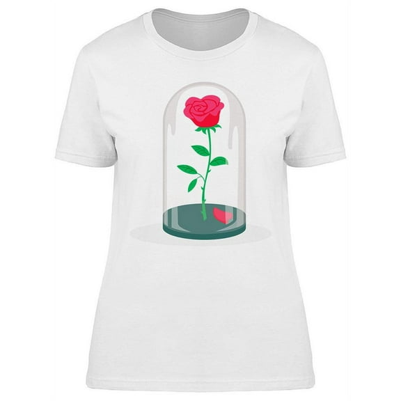 Rose In A Glass Flask T-Shirt Women -Image by Shutterstock, Female Large