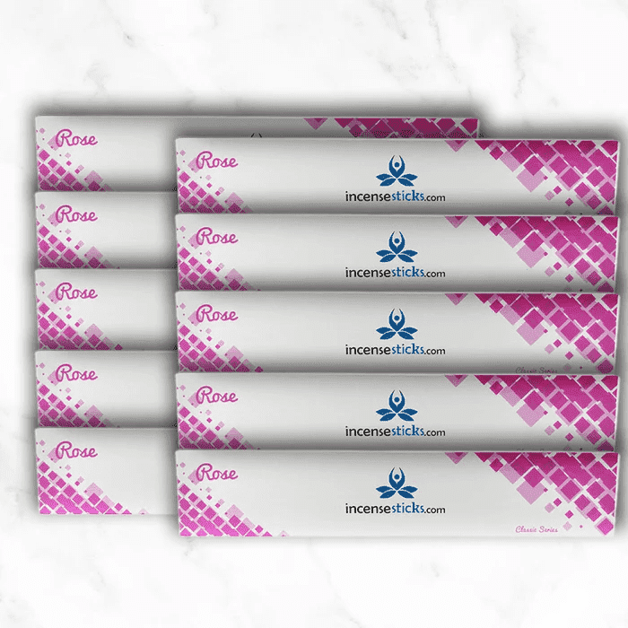 Rose Incense 10" inch 12 Sticks Pack: 10 Packs