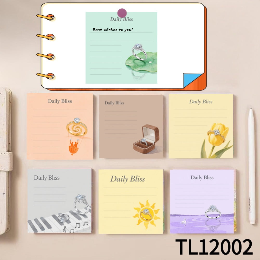 Rose - Inspired Diamond Ring - Themed Sticky Notes for Romance (3.54×3. ...