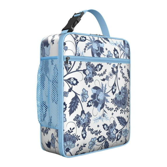 Rose Insulated Lunch Box Student Reusable Lunch Bag with Side Pocket Cooler Tote Bag Picnic Beach