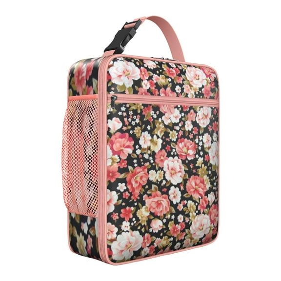 Rose Insulated Lunch Box Women Reusable Lunch Bag Fit Most Bento Boxes Lunchbox School Beach