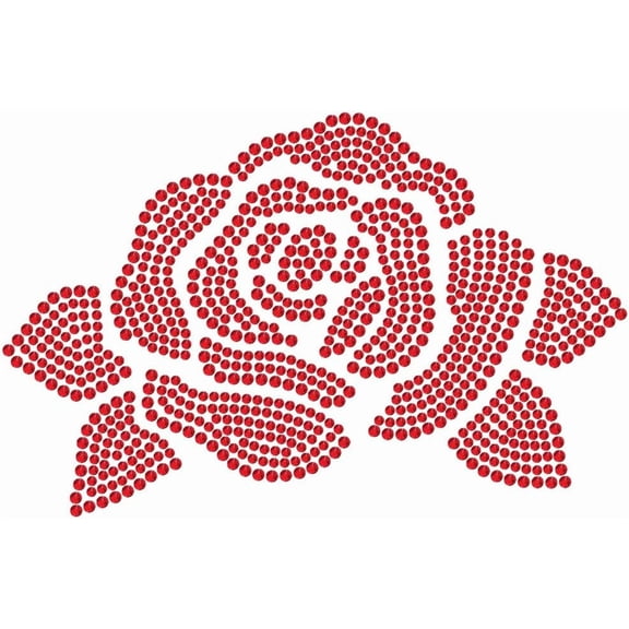 Rose Iron on Rhinestones Transfer 11.7x8.3 Inch Heat Transfer Decal Bling Decals Flower Heat Transfer Patch Clothing Repair Applique