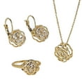 thumbnail image 1 of Rose Is A Rose Set Of Ring,Earrings and Pendant With Chain In 18kt Rose Crystals In White Yellow And Rose Gold Plating by VistaShops, 1 of 3