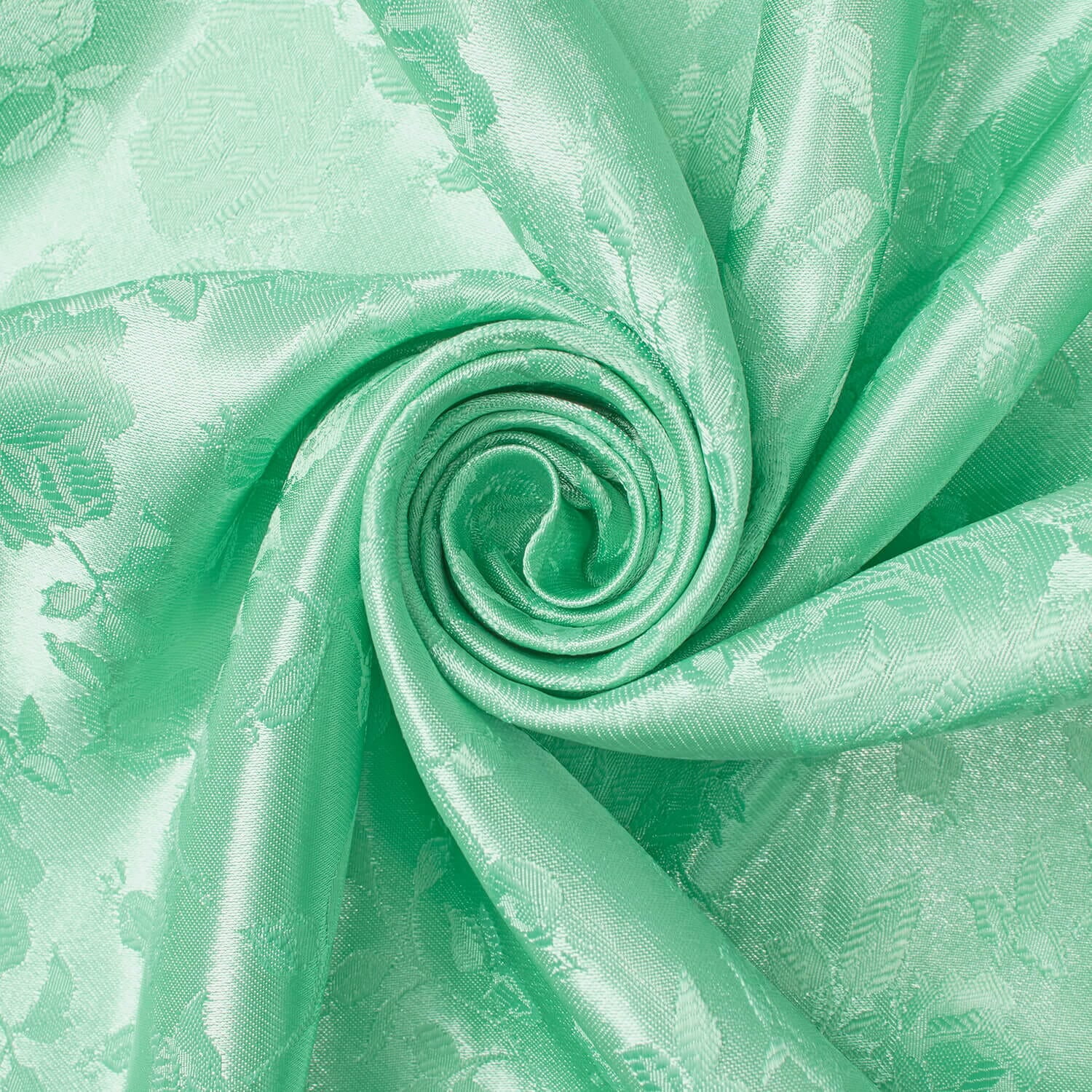 Rose Jacquard Satin 59/60 Inch Polyester Shiny 160 GSM Mediumweight Fabric By The Yard For Sewing, Apparel, & Décor - Aqua Green (5 Yards)