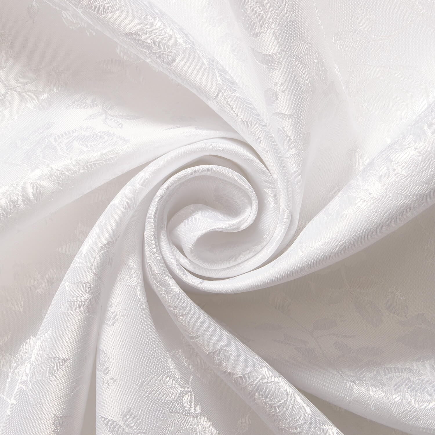 Rose Jacquard Satin 59/60 Inch Polyester Shiny 160 GSM Mediumweight Fabric By The Yard For Sewing, Apparel, & Décor - White (10 Yards)