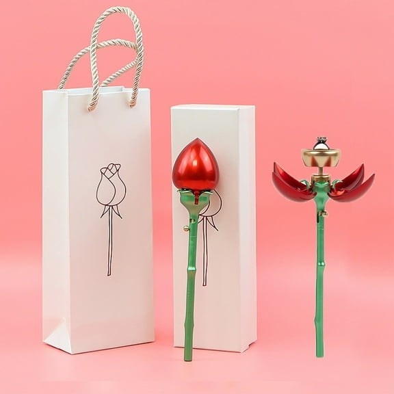 Rose Jewelry Box - Ring Box Rose Jewelry Ring Case Jewellry Display Gift Boxes for Wedding Ring Box Ceremony Engagement Proposal Anniversary