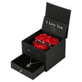 thumbnail image 1 of Rose Jewelry Gift Box with Drawer Valentine's Day Proposal Present for Her Romantic Flower Keepsake Box for Necklace Ring Home Decor, 1 of 6