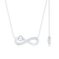 thumbnail image 1 of Rose Jewels Lab Grown Diamond Infinity Necklace with Heart - Certified Pave Diamond Necklace for Valentines Day, 10K White Gold, 1 of 8