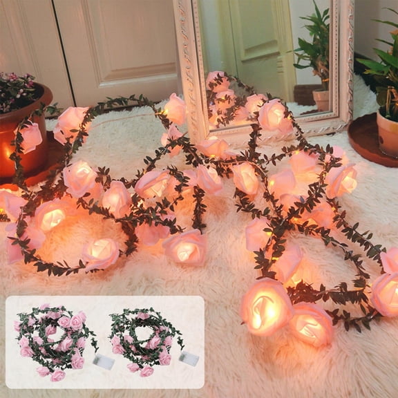 Rose LED Rattan Cane Decorative Lights, Romantic Valentine’s Day Ambient Light String, Battery-Powered Rose Night Lights for Bedroom, Party, Wedding & Holiday Décor