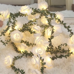 Rose LED String Lights, Warm Fairy Lights for Bedroom Wedding Decor, Waterproof