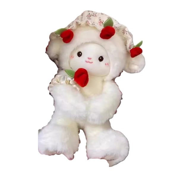 Rose Lamb Plush Stuffed Toy for Couple Gifting and Cozy Room Display