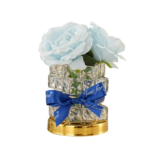 Rose Lamp,Artificial Roses,Romantic Crystal Table Lamp,LED Rose Night Light, 3 Colors Dimmable Artificial Flowers Lamp for Bedroom Decor, Valentine for mom,Women