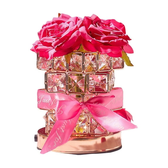 Rose Lamp,Artificial Roses,Romantic Crystal Table Lamp,LED Rose Night Light, 3 Colors Dimmable Artificial Flowers Lamp for Bedroom Decor, Valentine for mom,Women