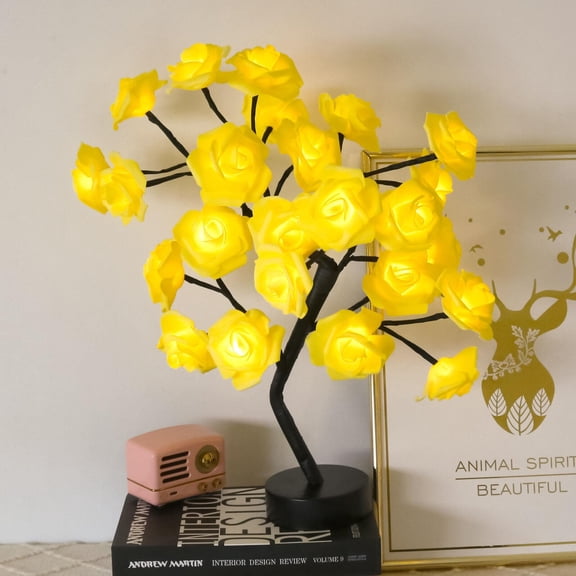 Rose Lamp Tree - LED Rose Tree Table Lamp USB/Battery Powered Artificial Bonsai Flower Night Light for Bedroom Living Room Party Wedding Birthday Decor