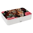 thumbnail image 1 of Rose Leopard PU Leather Necklace Organizer Jewelry Boxes Display Case with Removable Compartment, Portable, 1 of 6