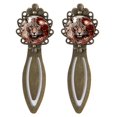 thumbnail image 1 of Rose Leopard Set of Vintage Copper-Colored Lace Bookmarks - Stainless Steel Book Markers for Readers and Book Lovers, 1 of 5