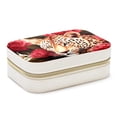 thumbnail image 1 of Rose Leopard Velvet Portable Jewelry Stand with Removable Compartment – Display Case, Organizer, and Gift, 1 of 7