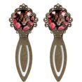 thumbnail image 1 of Rose Leopard Vintage Copper-Colored Lace Bookmarks: Set of 2 Stainless Steel Book Marks, Gift for Book Lovers and Readers, 1 of 5