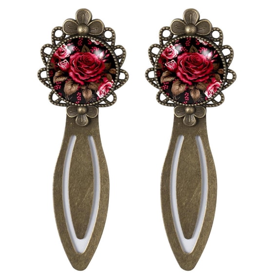 Rose Leopard Vintage Copper-Colored Lace Bookmarks - Stainless Steel Book Accessories for Readers and Book Lovers