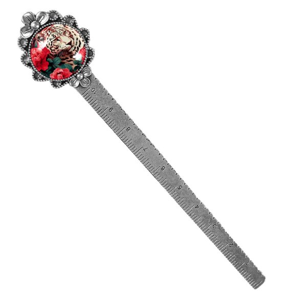 Rose Leopard Vintage Silver Lace-Edged Bookmark: a Gift for Readers and Book Lovers - Book Accessories, Book Markers, Bookmark