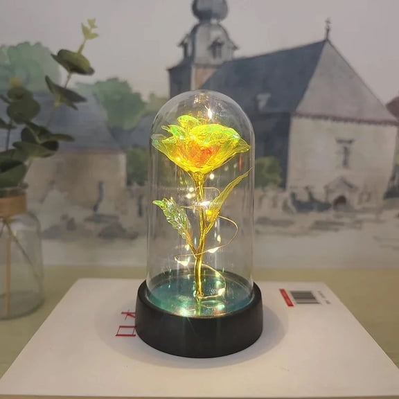 Rose Light Beautiful Realistic Looking Night Light Rose Eternal Flower Party Supplies LED Simulation Rose Flower Valentine's Day
