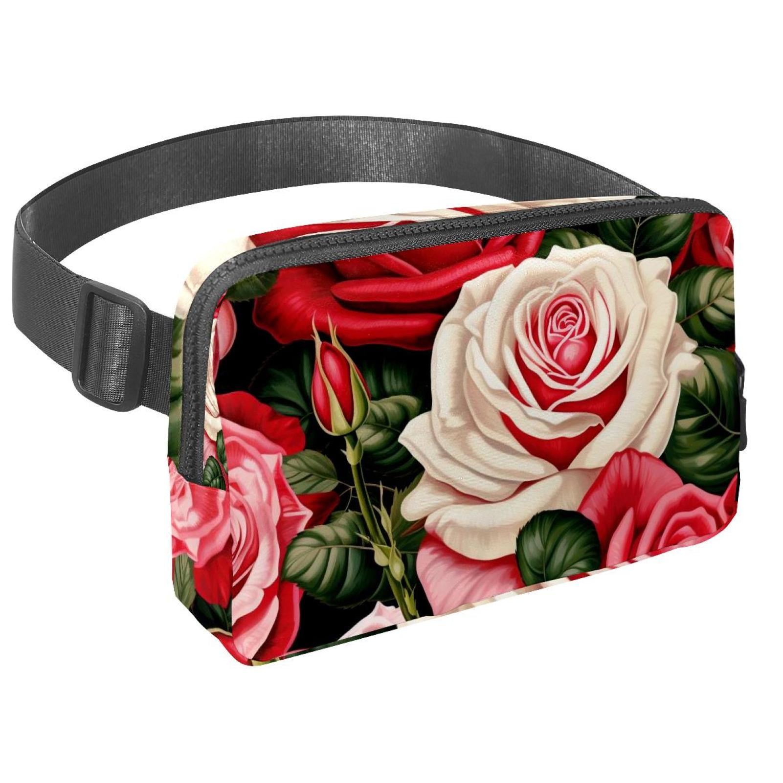 Rose Lightweight, Adjustable Cross Body Bag Fanny Pack with Extension Strap Money Belt - Unisex