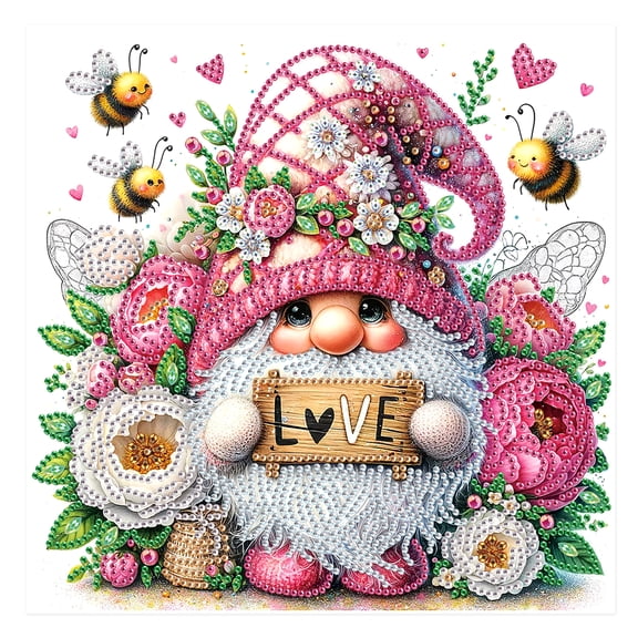 Rose Love Gnome Diamond Art Painting Kit