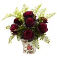 thumbnail image 1 of Rose & Maiden Hair With Floral Planter - Burgundy, 1 of 1