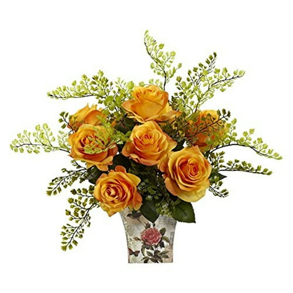 Rose Maiden Hair w/Floral Planter