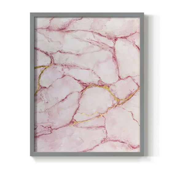 Rose Marble I in Gray Solid Wood 16 x 20 Framed Print