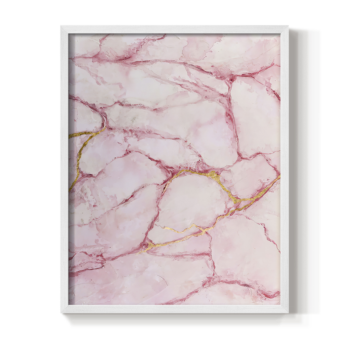Rose Marble I in White Solid Wood 8 x 10 Framed Print