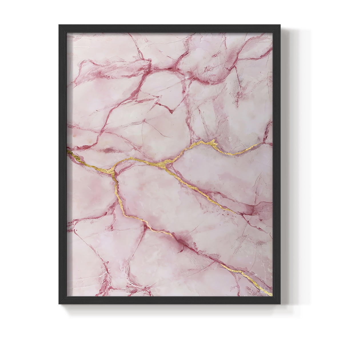 Rose Marble II in Black Solid Wood 16 x 20 Framed Print